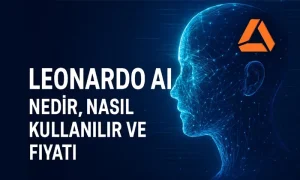 Leonardo AI Nedir? Temel Özellikleri ve Fiyatlandırması Sol Tarafta Leonardo AI Nedir Ne İçin Kullanılır ve Fiyatı Yazan Bir Metin İle Sağ Tarafta Yapay Zekayı Temsil Eden İnsan sülietinden oluşan bir görsel.