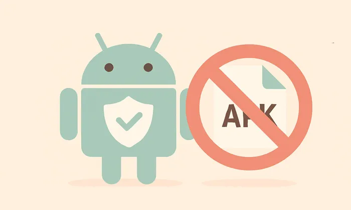 Android Güvenlik Güncellemesi: 2026'da APK'lar Kalkıyor Android Güvenlik Güncellemesini yansıtan Andoid logosu ile birlikte yanında apk yazısı ve apk yazısı üzerinde engel işaretinden oluşan pastel tonlarda bir görsel.