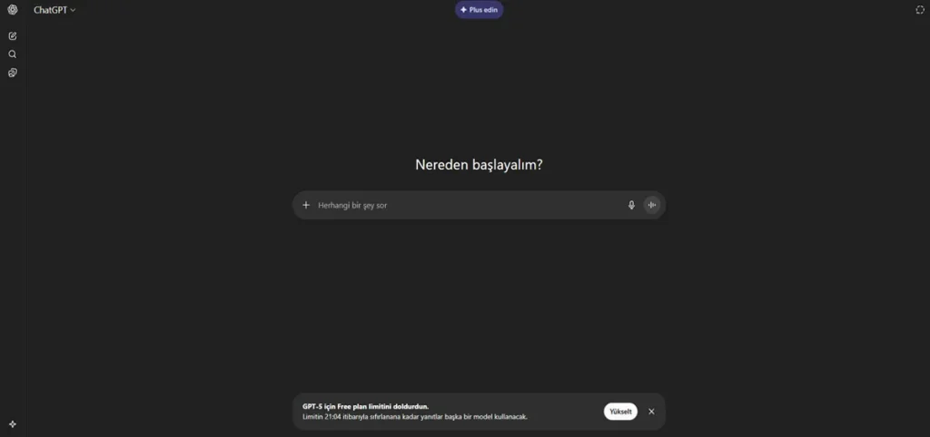2026 ChatGPT Rehberi: Chatgpt Nedir? Özellikleri, Kullanım Alanları, Fiyatı ve Prompt Örnekleri Chatgpt web sitesi kullanıcı arayüzü ekran görüntüsü