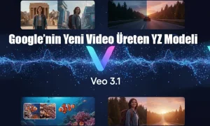 Google Veo 3.1 Geldi: Google'ın Video Yapay Zekâsının Çığır Açan 5 Özelliği Google Veo 3.1 yapay zeka motorunu tanıtan bir görsel.