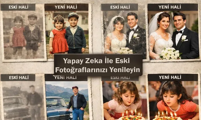 Yapay Zeka ile Eski Fotoğrafları Yenileme Promptu Yapay Zeka ile Eski Fotoğrafları Yenileme Promptu başlıklı öne çıkan görsel.