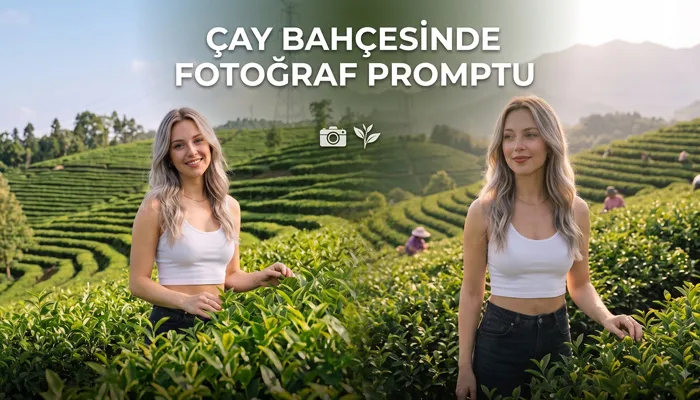 Çay Bahçesinde Fotoğraf Promptu Çay Bahçesinde Fotoğraf Promptu başlıklı öne çıkan görsel.