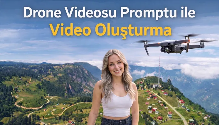 Drone Videosu Promptu ile Video Oluşturma Drone videosu promptu ile video olusturma baslikli kapak fotografi.