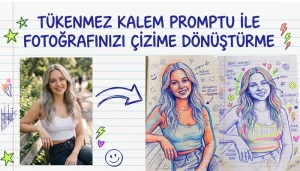 Tükenmez Kalem Promptu ile Fotoğrafınızı Çizime Dönüştürme Tukenmez Kalem Promptu