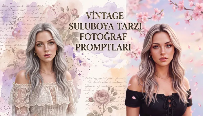 Vintage Suluboya Tarzı Fotoğraf Promptları Vintage Suluboya Tarzı Fotoğraf Promptları başlıklı öne çıkan görsel.
