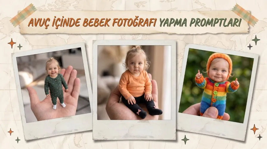 Avuç İçinde Bebek Fotoğrafı Yapma Promptları Avuç İçinde Bebek Fotoğrafı Yapma Promptları başlıklı yazının giriş görseli.