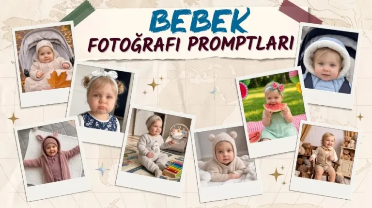 Bebek fotoğrafı promptları başlıklı kapak fotoğrafı.