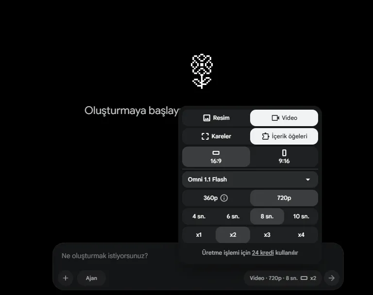 Google Flow Arayuzu