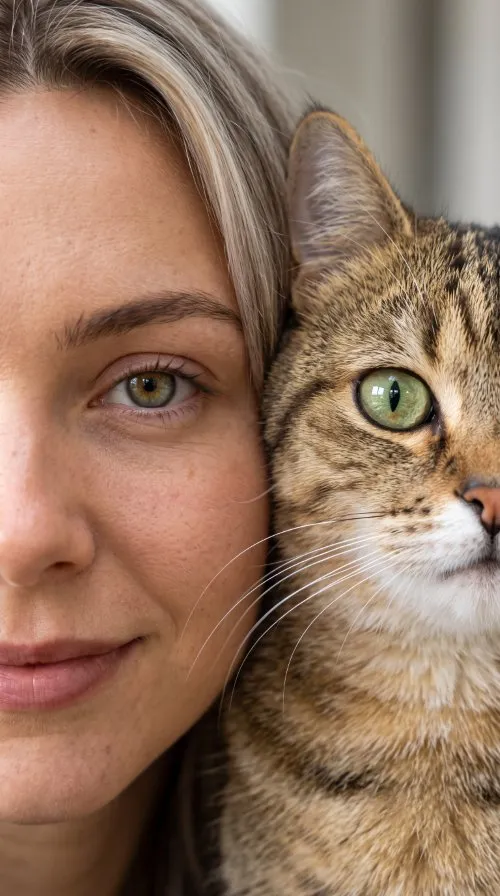 Yapay Zeka Kullanarak Kedi ile Fotoğraf Yapma Promptları Kedi ile yakin cekim fotograf promptu